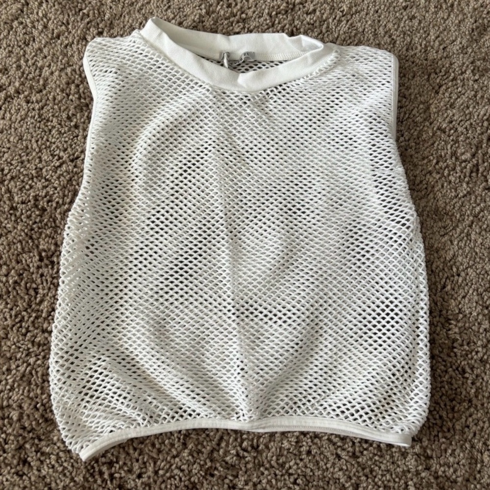 Forever 21 White Mesh Top